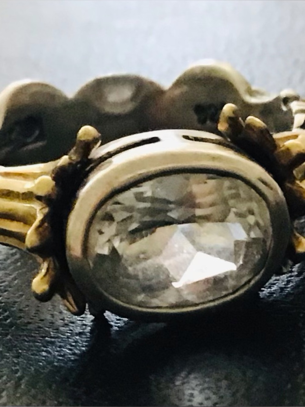Lagos Vintage Caviar White Topaz 18k 925 Ring Sz 7 Arcadian Caviar